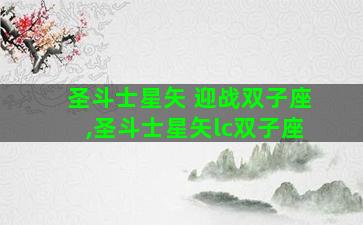 圣斗士星矢 迎战双子座,圣斗士星矢lc双子座